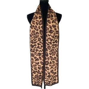 Joan Vass Women’s Leopard Print Cashmere Blend Scarf